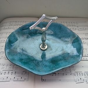 Blue Mountain Pottery Teal Jewelry Holder